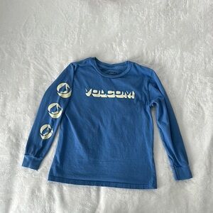 Volcom Blue Long Sleeve Tee with Graphic Details